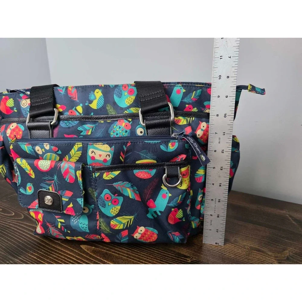 Lily Bloom Shoulder Bag Purse Owls Birds Colorful‎ Multicolor Satchel Handbag